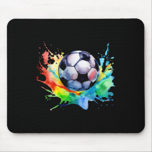 Tapis De Souris Footbyll Aquarelle Football Byll Artsy Éclaboussur