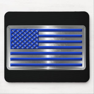 Tapis De Souris Forces armées et police USA Flag Hommage