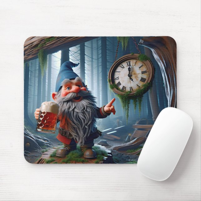 Tapis De Souris Forest Gnome Cinq heures Heure (Avec souris)
