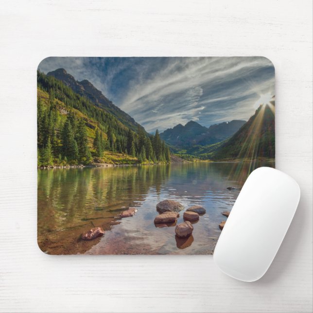 Tapis De Souris Forest | Maroon Bells Colorado (Avec souris)