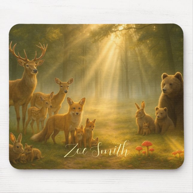 Tapis De Souris Forest wildlife animals - Personalized  (Devant)