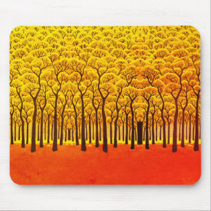 Tapis De Souris Forêt d'automne dorée