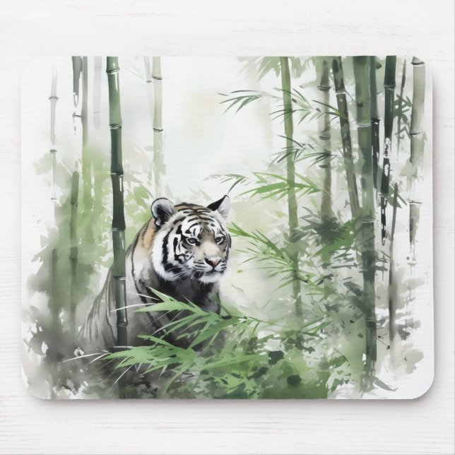 Tapis De Souris Forêt de bambou vert tigre (Devant)