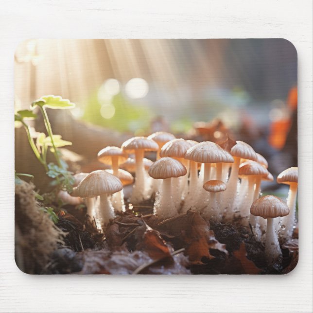 Tapis De Souris Forêt de champignons Nature Serene Tranquille (Devant)