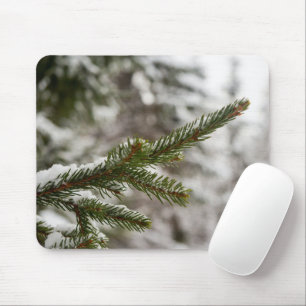 Tapis De Souris Forêt de neige Branche de pin Solitude