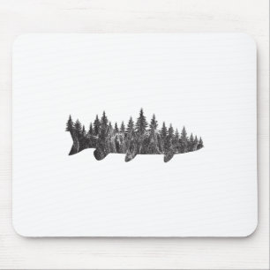 Tapis De Souris Forêt de pins Musky en limite de forêt - Pêche en