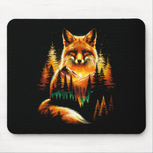 Tapis De Souris Forêt de renard amoureux de la nature Montagnes Ra