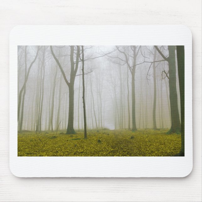 Tapis De Souris Forêt d'Imaginaires avec brouillard et feuillage j (Devant)