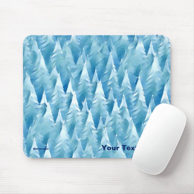 Tapis De Souris Forêt fractale bleue (Avec souris)
