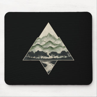 Tapis De Souris Forêt Rétro Arbres Faune Nature Vintage