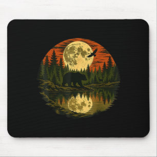 Tapis De Souris Forêt rétro nature faune extérieur