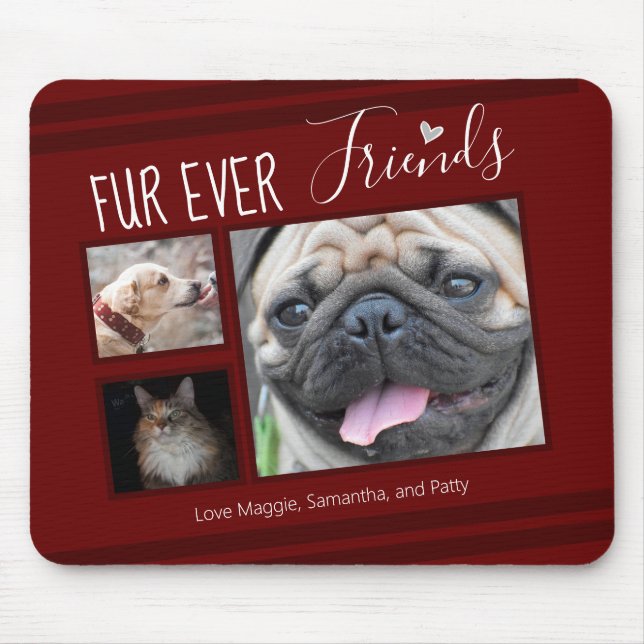 Tapis De Souris Forever Friends Pet Photo Collage (Devant)