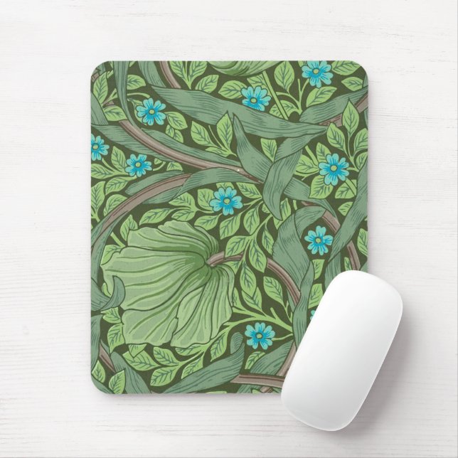 Tapis De Souris Forget-Me-Nots, Wallpaper de William Morris (Avec souris)