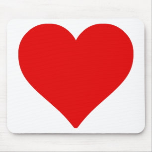 Tapis De Souris Forme de cœur rouge amour classique minimalisme