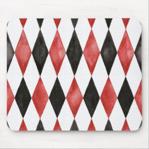 Tapis De Souris Forme de diamant rouge noir blanc