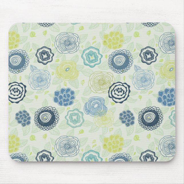 Tapis De Souris Forme florale élégante avec fleurs mignonnes (Devant)