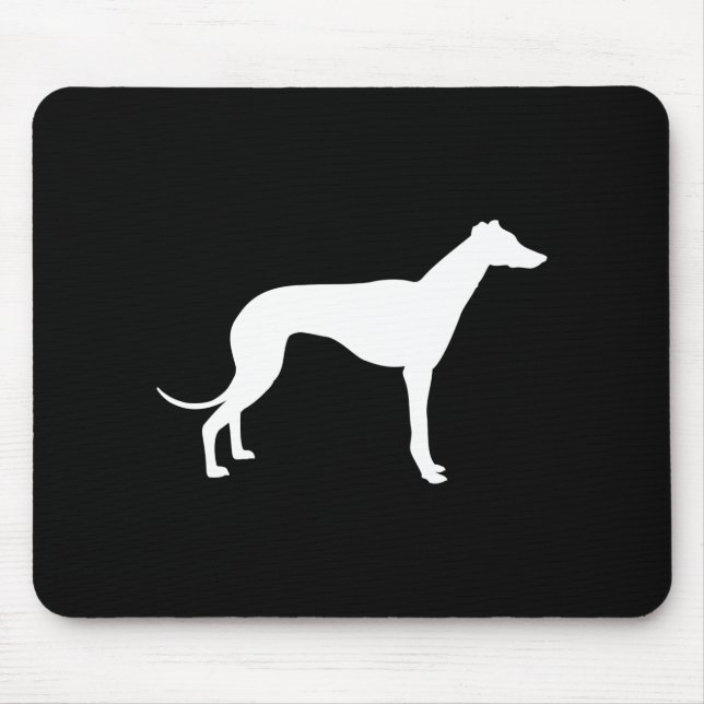 Tapis De Souris Forme noire et blanche de Greyhound (Devant)