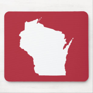Tapis De Souris Forme rouge et blanche du Wisconsin
