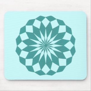 Tapis De Souris Formes de diamant en Mandala Turquoise Turquoise