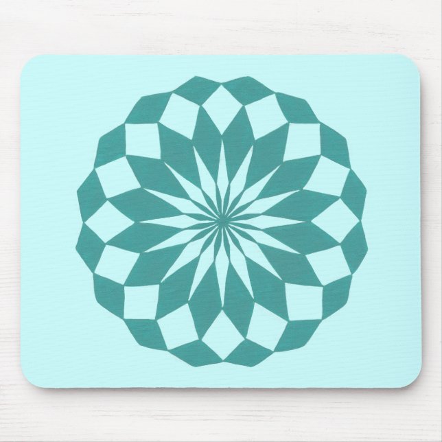 Tapis De Souris Formes de diamant en Mandala Turquoise Turquoise (Devant)