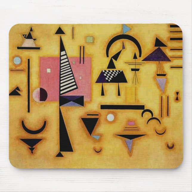 Tapis De Souris Formes géométriques roses et incisives Abstraites  (Devant)