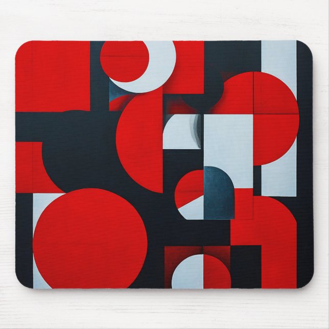 Tapis De Souris Formes géométriques rouges (Devant)