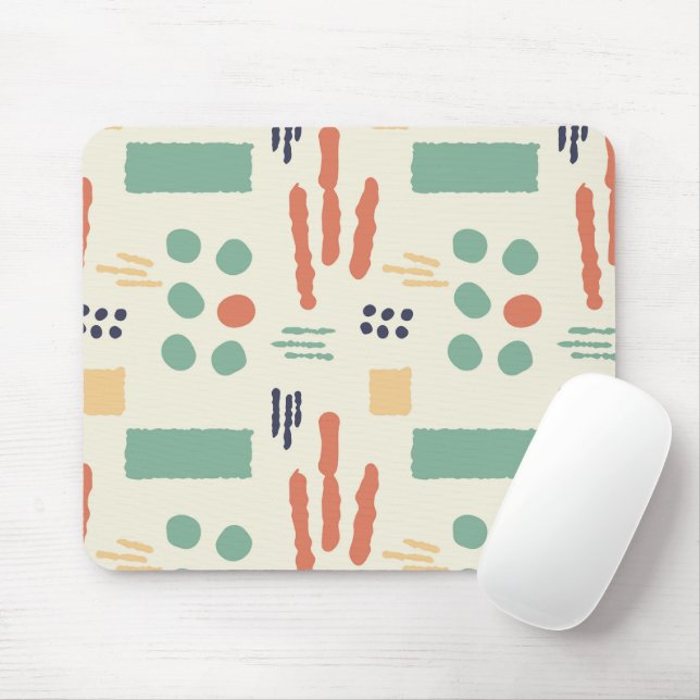 Tapis De Souris Formes organiques modernes Mousepad | Chaud Rétro (Avec souris)