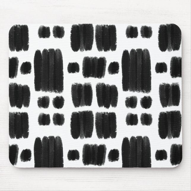 Tapis De Souris Formes peintes en noir et blanc (Devant)