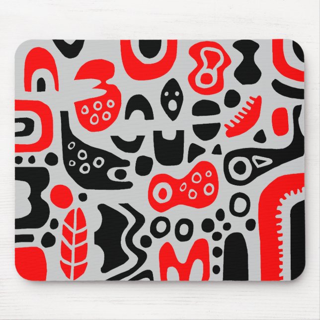 Tapis De Souris Formes - sur gris-clair (Devant)