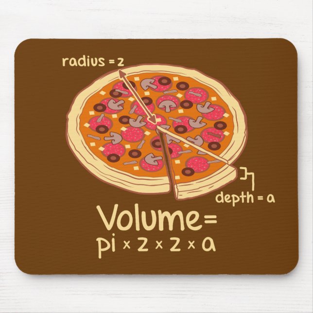 Tapis De Souris Formule mathématique = Pi*z*z*a de volume de pizza (Devant)