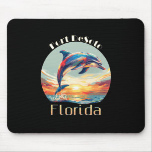 Tapis De Souris Fort Desoto Floride Vacances d'été Plage Dauphin