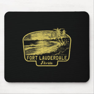 Tapis De Souris Fort Lauderdale Floride Plage Surf Vintage Bleu Mo
