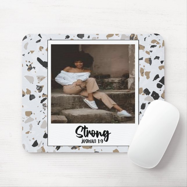 Tapis De Souris Forte Joshua 1:9 Terrazzo Motif Pad (Avec souris)