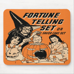 Tapis De Souris Fortune vintage de Halloween indiquant l'ensemble