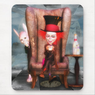 Tapis De Souris Fou comme beaux-arts de chapelier sur un Mousepad