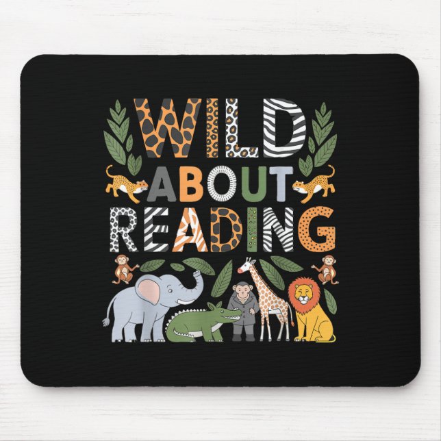 Tapis De Souris Fou de lecture de livres et bouquineur (Devant)