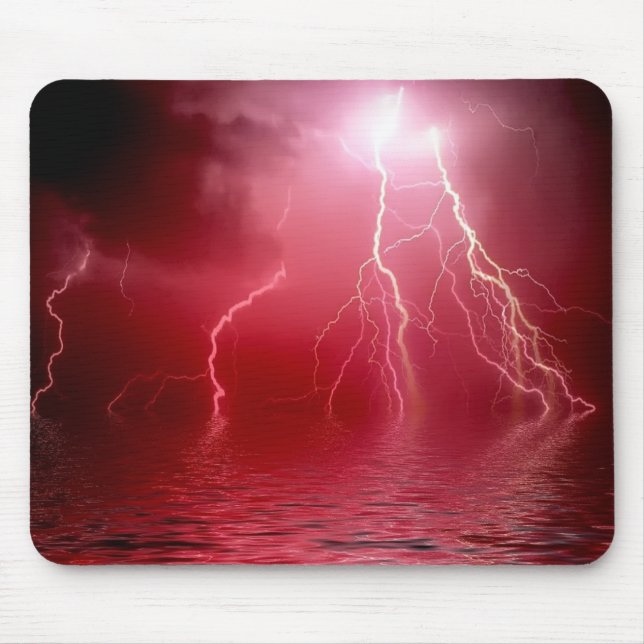 Tapis De Souris Foudre rouge Mousepad (Devant)