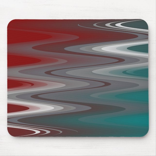 Tapis De Souris Foule gris sur la turquoise bordeaux (Devant)