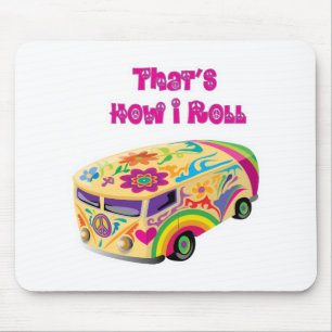 Tapis De Souris fourgon hippie rétro comment je roule