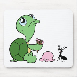 Tapis De Souris Fourmi heureuse de tortue triste