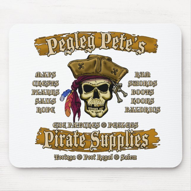 Tapis De Souris Fournitures de pirates de Pegleg Pete (Devant)