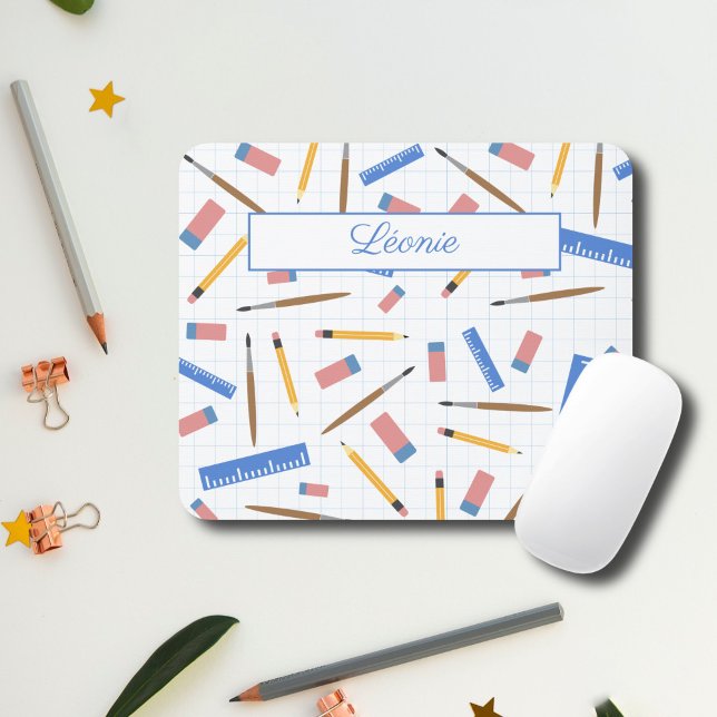 Tapis De Souris Fournitures scolaires Motif Souris (School Supplies Pattern Mouse Pad)