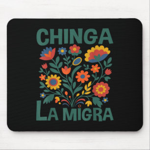 Tapis De Souris Foutez La Migra Rétro Fleurs
