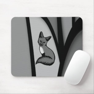 Tapis De Souris Fox Design d'art moderne en argent