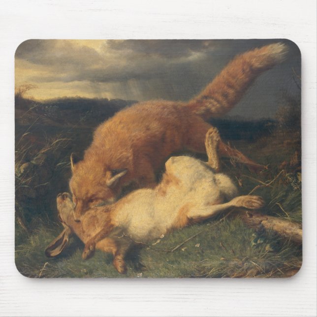 Tapis De Souris Fox et lièvres, 1866 (Devant)