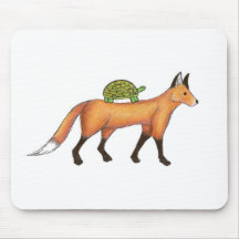 Fox et tortue Mousepad