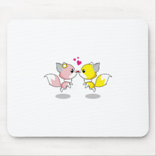 Tapis De Souris Fox Love Kiss Animal mignon Drôle Drôle