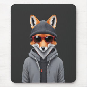 Tapis De Souris Fox porter Sweat - shirt à capuche drôle Cool anim