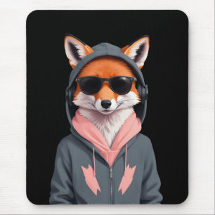 Tapis De Souris Fox porter Sweat - shirt à capuche drôle Cool anim