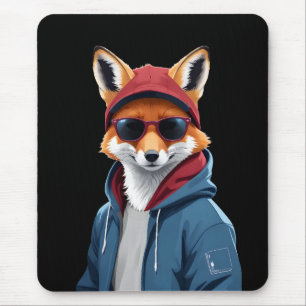 Tapis De Souris Fox porter Sweat - shirt à capuche drôle Cool anim